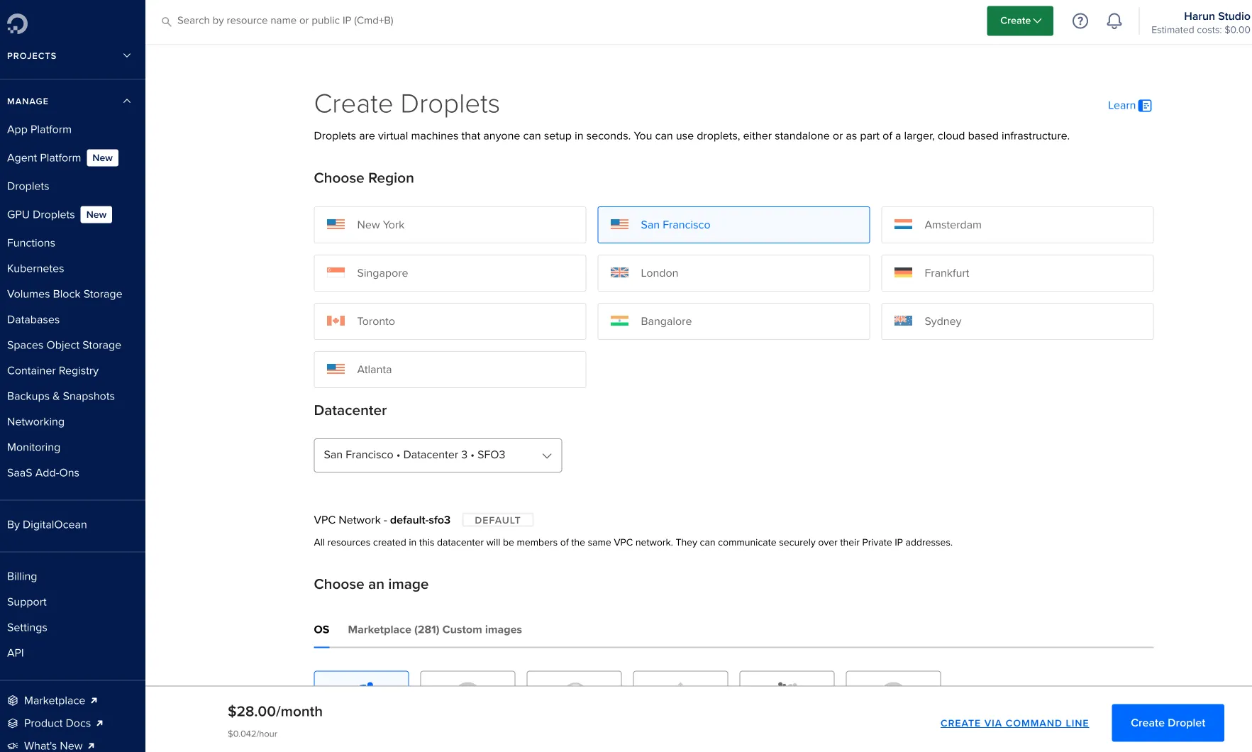 DigitalOcean screenshot 2
