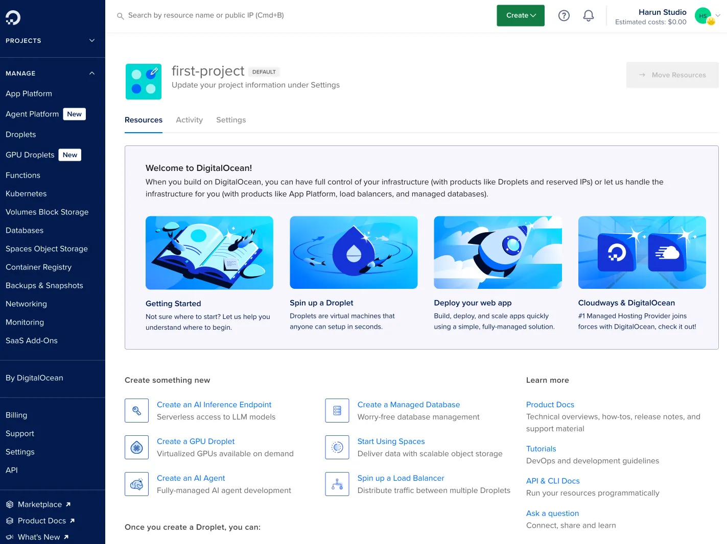 DigitalOcean screenshot 1