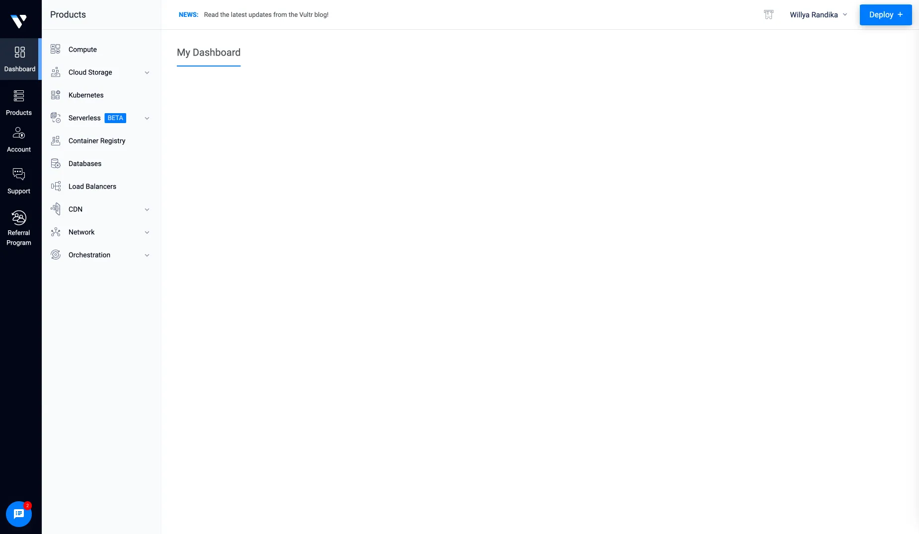 Vultr screenshot 2